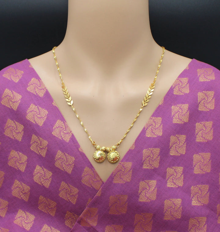 Traditional Double Ball Gold Plated Mangalsutra – Elegant Daily Wear Design 💛