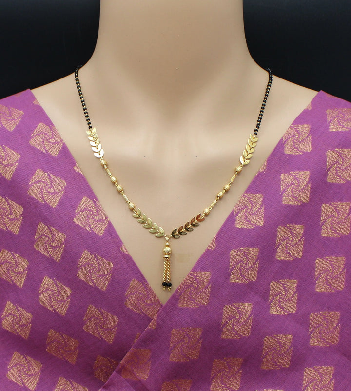 Gold Plated Leaf Design Mangalsutra for Women – Elegant Daily & Festive Wear 🌿✨