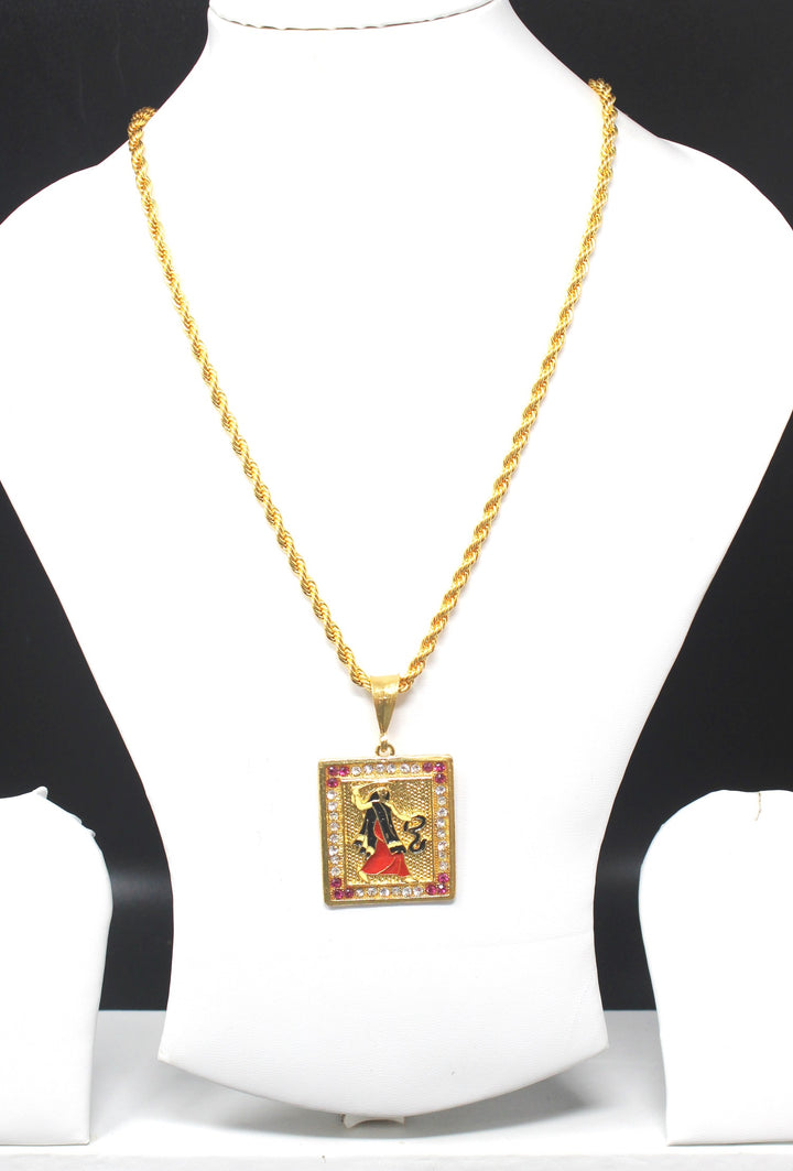 soni jewellery Gold plated chain with pendant necklace jewelry set for men women unisex