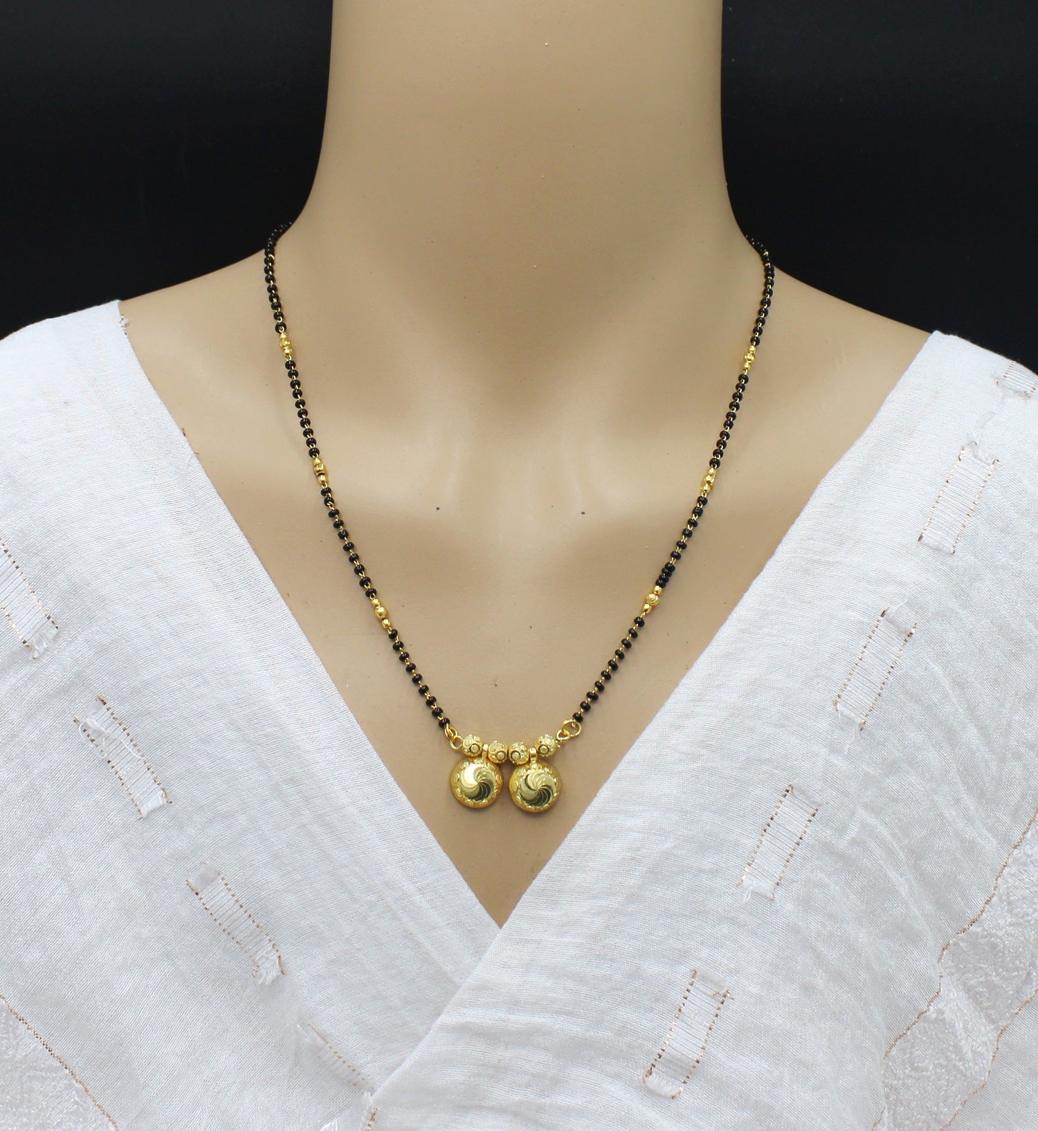 Traditional Dual Spiral Pendant Gold-Plated Mangalsutra – Everyday Elegance with a Touch of Heritage ✨