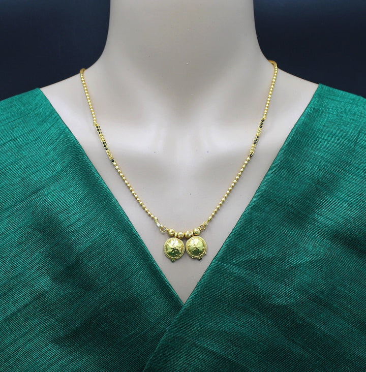 Elegant Twin Coin Gold-Plated Mangalsutra – Symbol of Love & Prosperity 💛