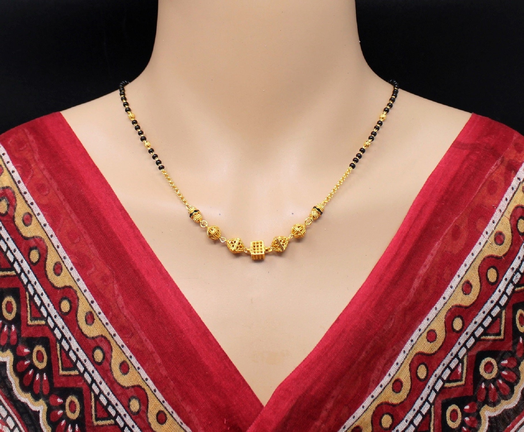 Traditional Box Bead Gold Plated Mangalsutra for Daily Wear – Elegant & Durable Design 💛