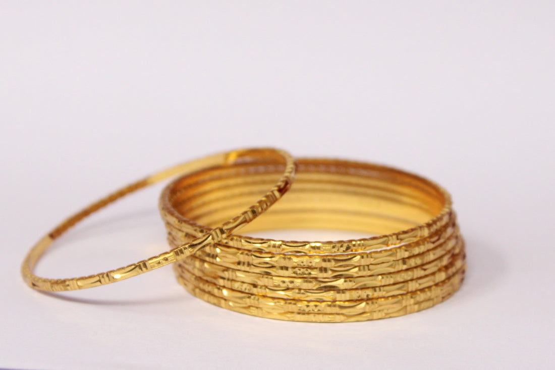 Classic Gold Plated Bangles Set (Pack of 8) ✨ | Lightweight Daily Wear Traditional Kada Design