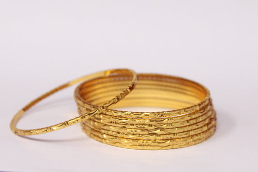 Classic Gold Plated Bangles Set (Pack of 8) ✨ | Lightweight Daily Wear Traditional Kada Design