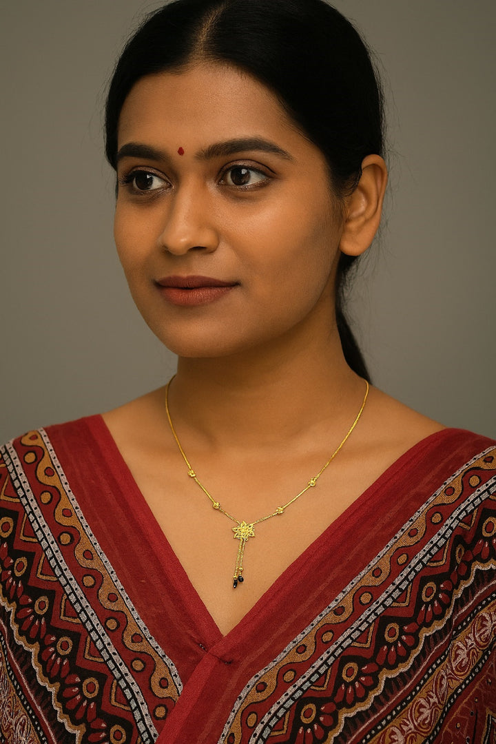 Elegant Floral Gold-Plated Mangalsutra – Traditional Design for Everyday Grace