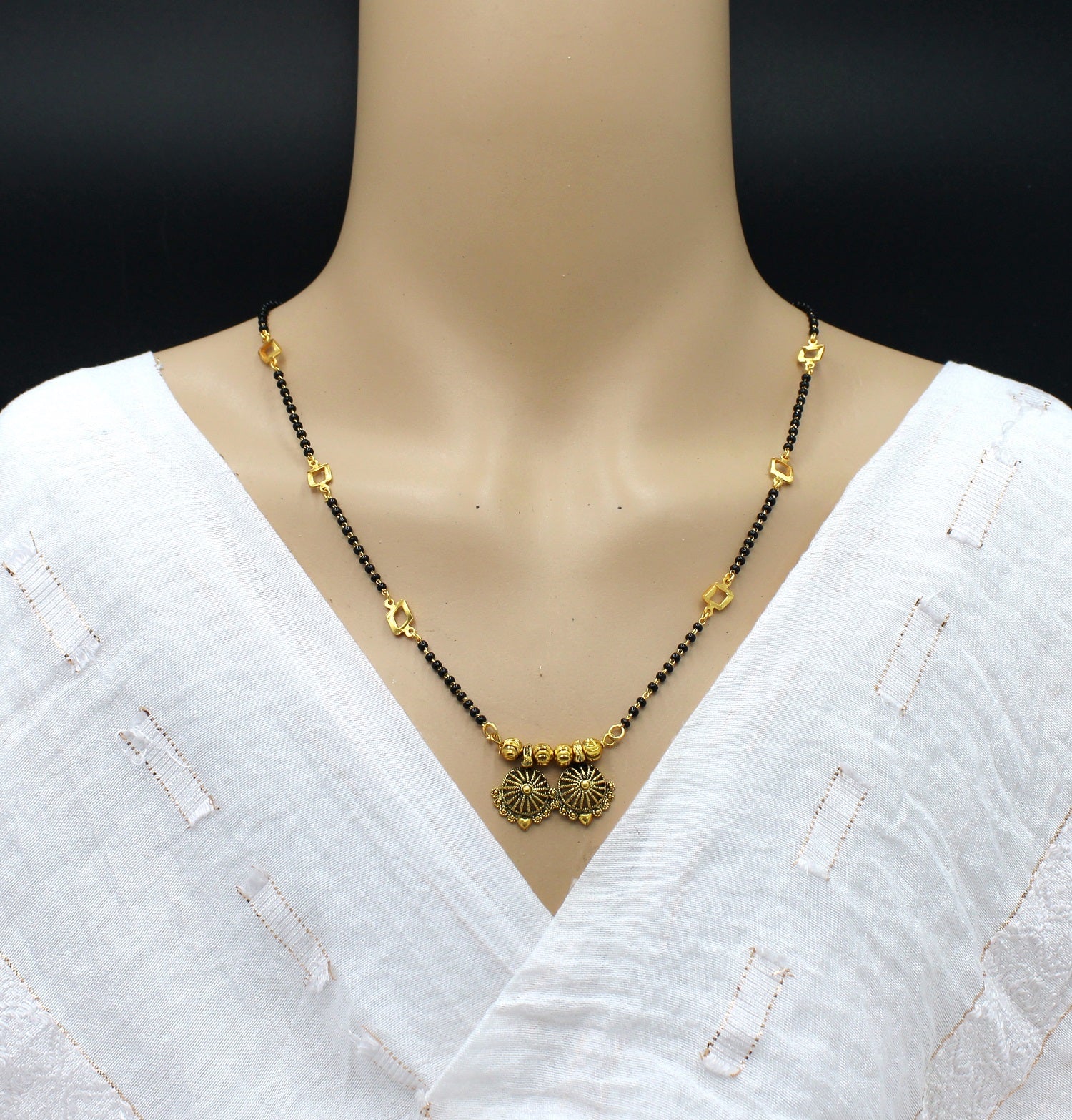 Traditional Dual Floral Gold-Plated Mangalsutra – Symbol of Eternal Love & Elegance 💛