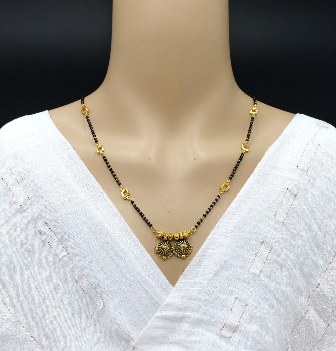 Traditional Dual Floral Gold-Plated Mangalsutra – Symbol of Eternal Love & Elegance 💛