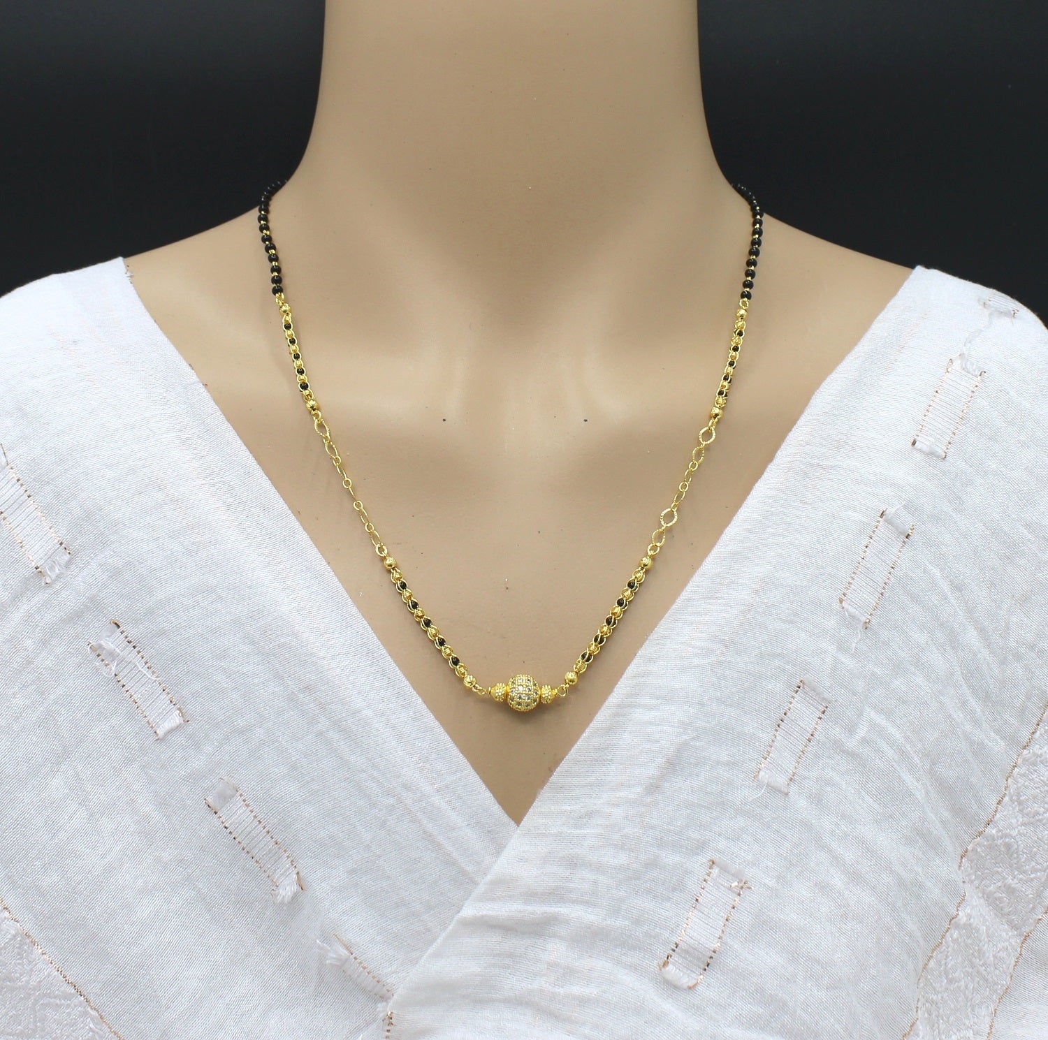Single Ball Gold Plated Mangalsutra for Women – Simple & Elegant Daily Wear Design 💛
