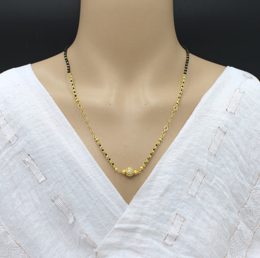 Single Ball Gold Plated Mangalsutra for Women – Simple & Elegant Daily Wear Design 💛