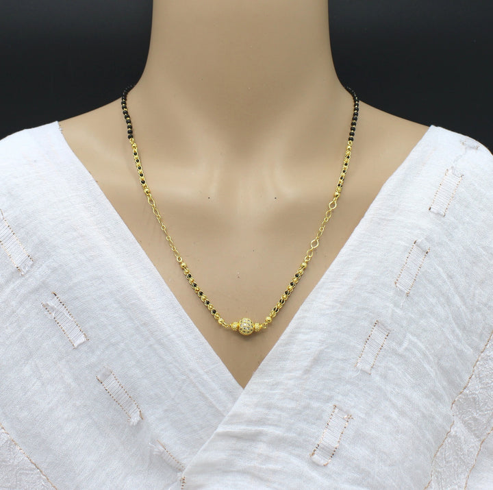 Single Ball Gold Plated Mangalsutra for Women – Simple & Elegant Daily Wear Design 💛