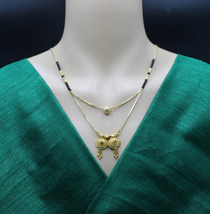 Layered Double Chain Gold Plated Mangalsutra – Premium Traditional Elegance ✨