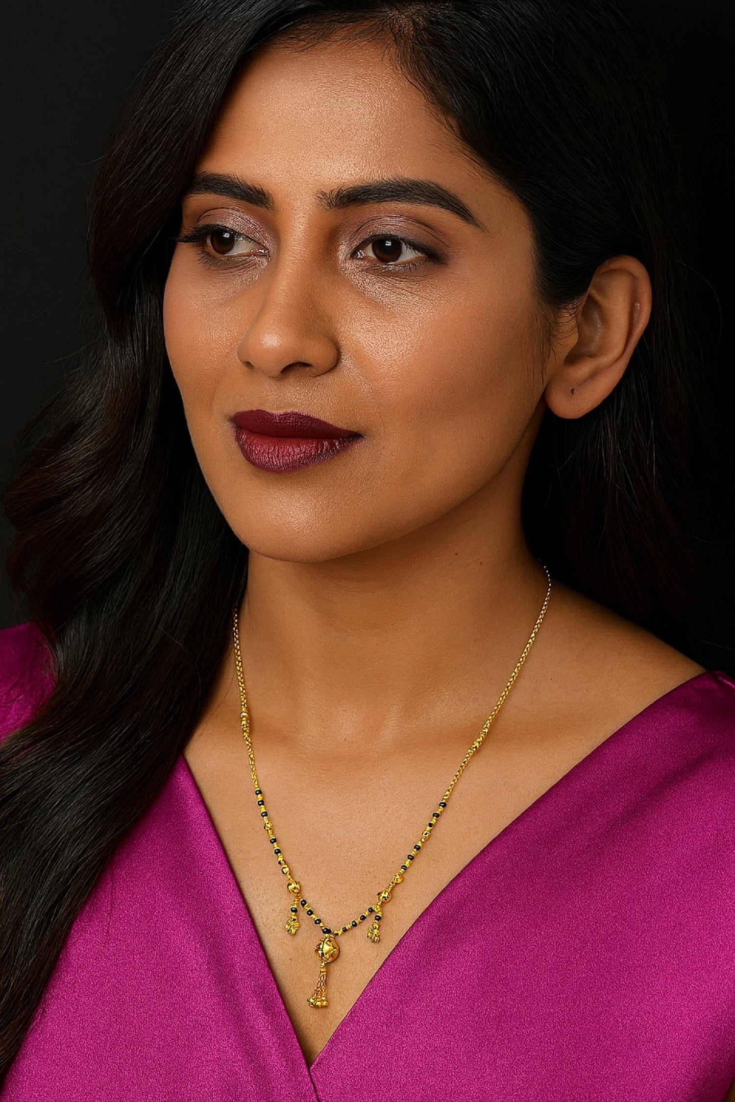 Traditional Gold-Plated Mangalsutra with Hanging Charms – Perfect Blend of Elegance & Devotion