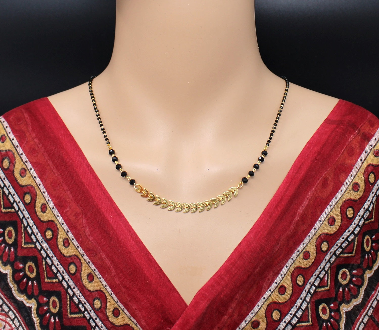 Elegant Leaf Design Daily Wear Mangalsutra 🌿 | Gold Plated Simple Chain for Women