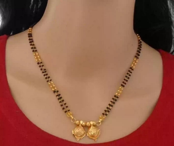 Traditional Double Square Gold-Plated Mangalsutra – Elegant Daily Wear Design 💛
