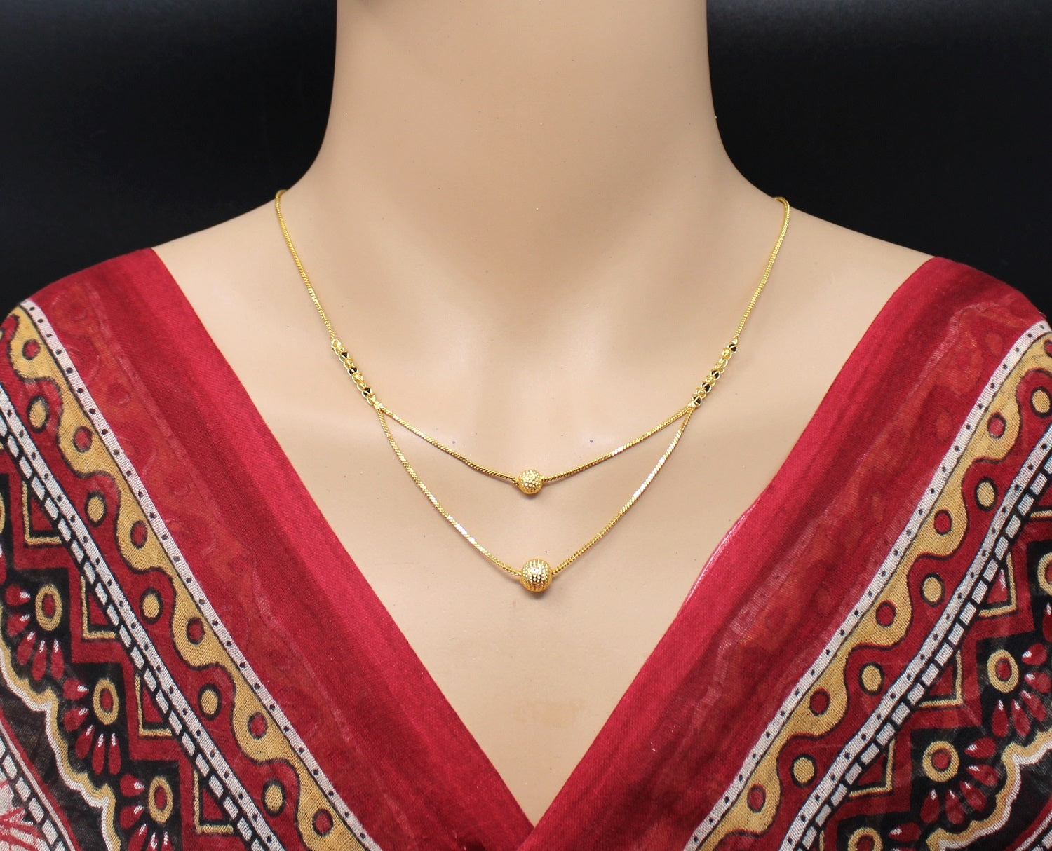 Double Layer Gold Plated Mangalsutra – Stylish Daily Wear with Modern Minimal Design 💛