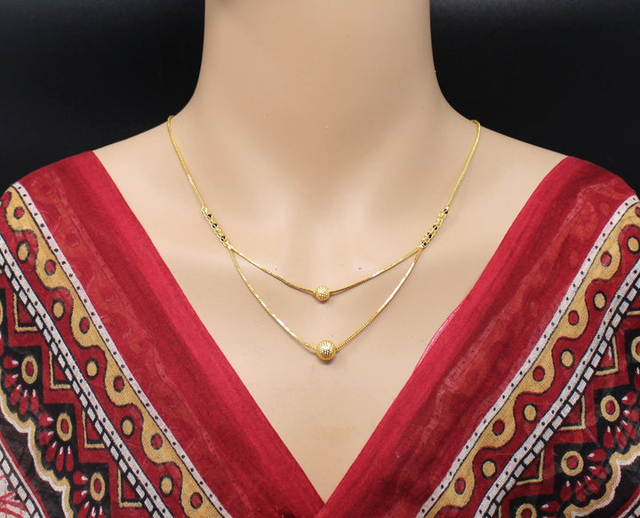 Double Layer Gold Plated Mangalsutra – Stylish Daily Wear with Modern Minimal Design 💛