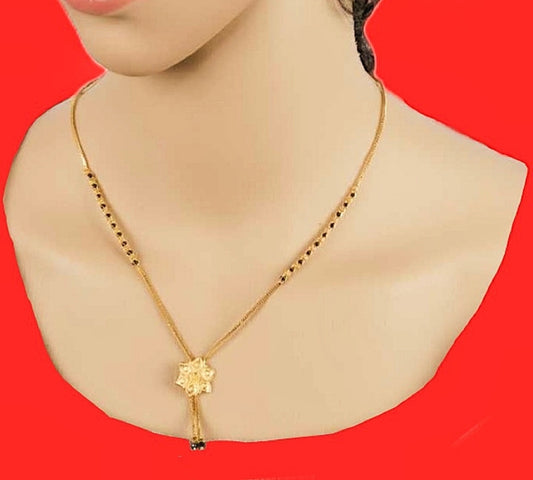 Soni Jewellery Gold Plated combo Mangalsutra (Pack Of 4) 1 Long Mangalsutra, 2 Short Mangalsutra, 1 jumar earring)
