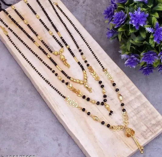 Soni Jewellery Gold Plated combo Mangalsutra (Pack Of 4 Short Mangalsutra)