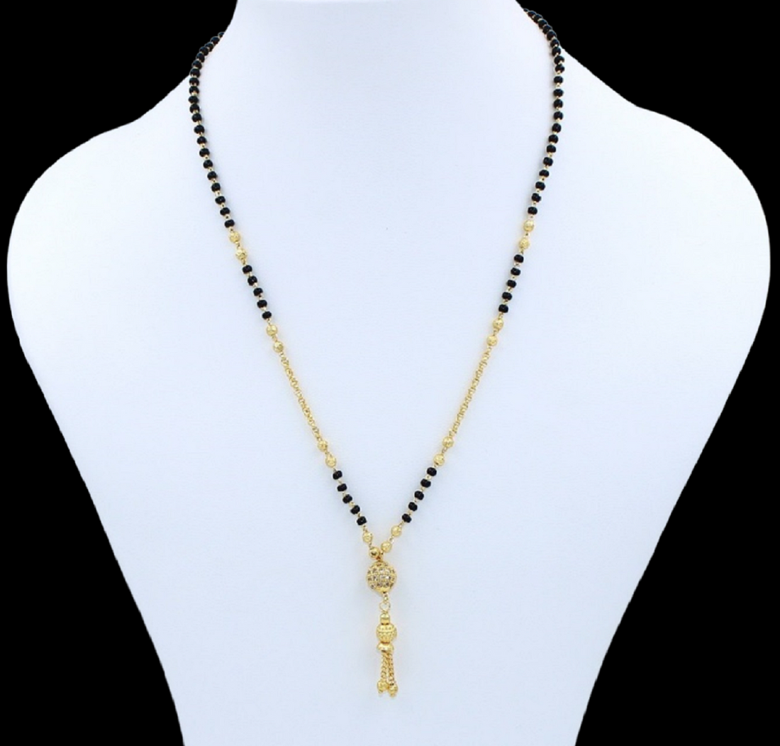 Elegant Gold Plated CZ Mangalsutra for Women – Sparkling Daily Wear Design 💎