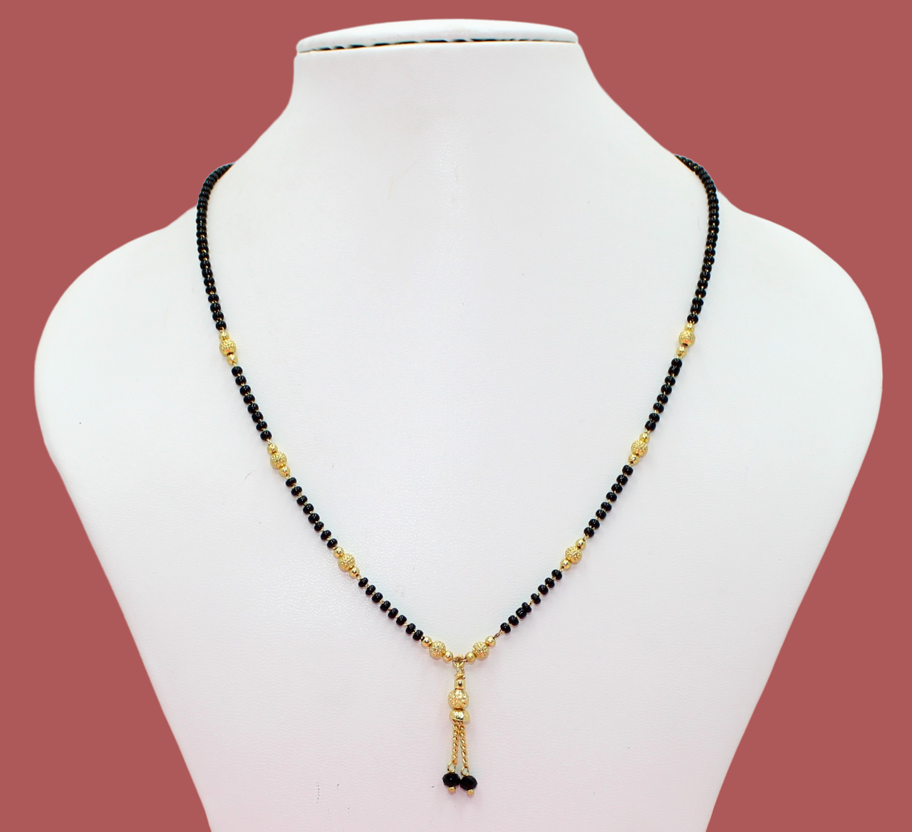Gold Plated Daily Wear Mangalsutra with Hanging Bead Tassel – Elegant & Lightweight Traditional Design 💛