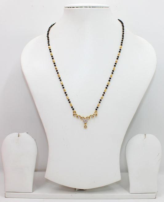 Sparkling Diamond Drop Mangalsutra – Elegant Gold-Plated Daily Wear 💎