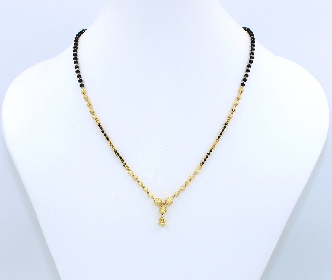Traditional Gold Plated Mangalsutra with Black Beads – Elegant Daily Wear Design ✨