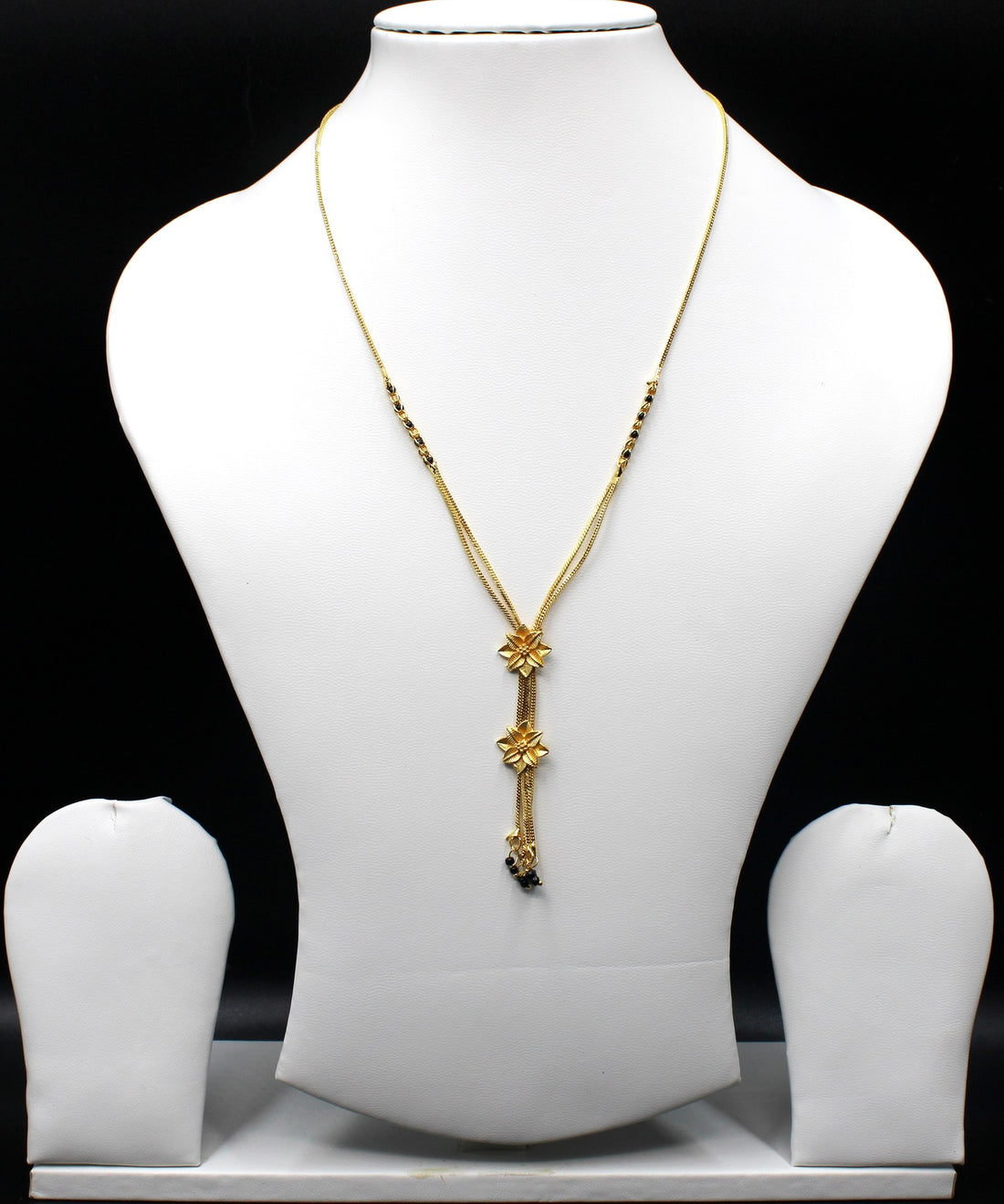 Delicate Dual Drop Gold-Plated Mangalsutra – Lightweight & Elegant Daily Wear Design