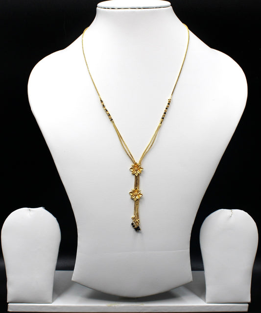 Delicate Dual Drop Gold-Plated Mangalsutra – Lightweight & Elegant Daily Wear Design