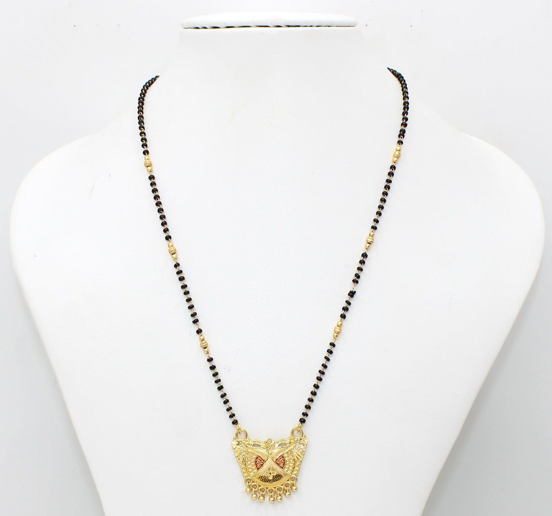 Elegant Gold Plated Traditional Temple Design Mangalsutra – Symbol of Love & Devotion 💛