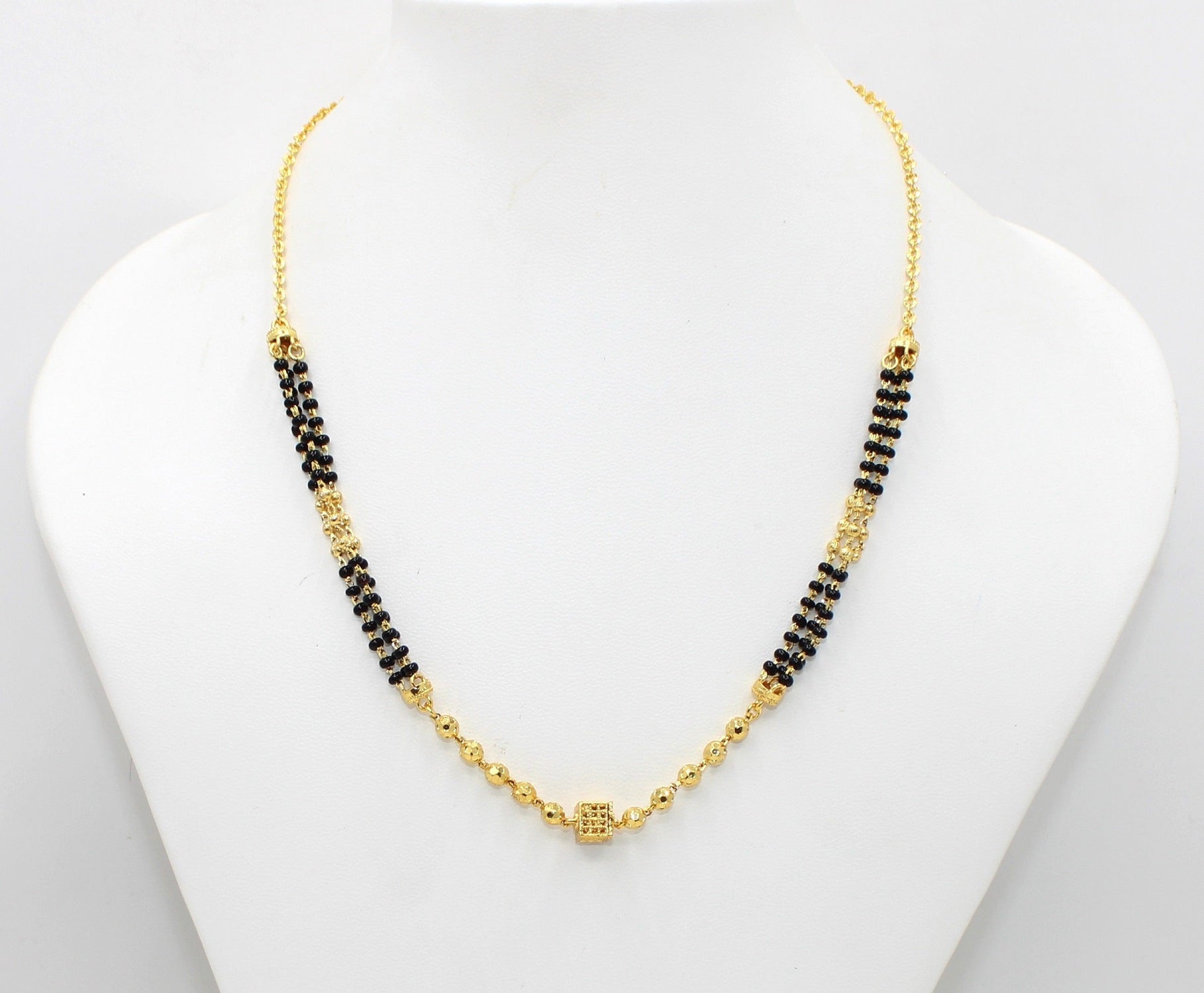 Triple-Layer Black Bead Gold Plated Mangalsutra – Premium Daily Wear Design for Modern Women 💛