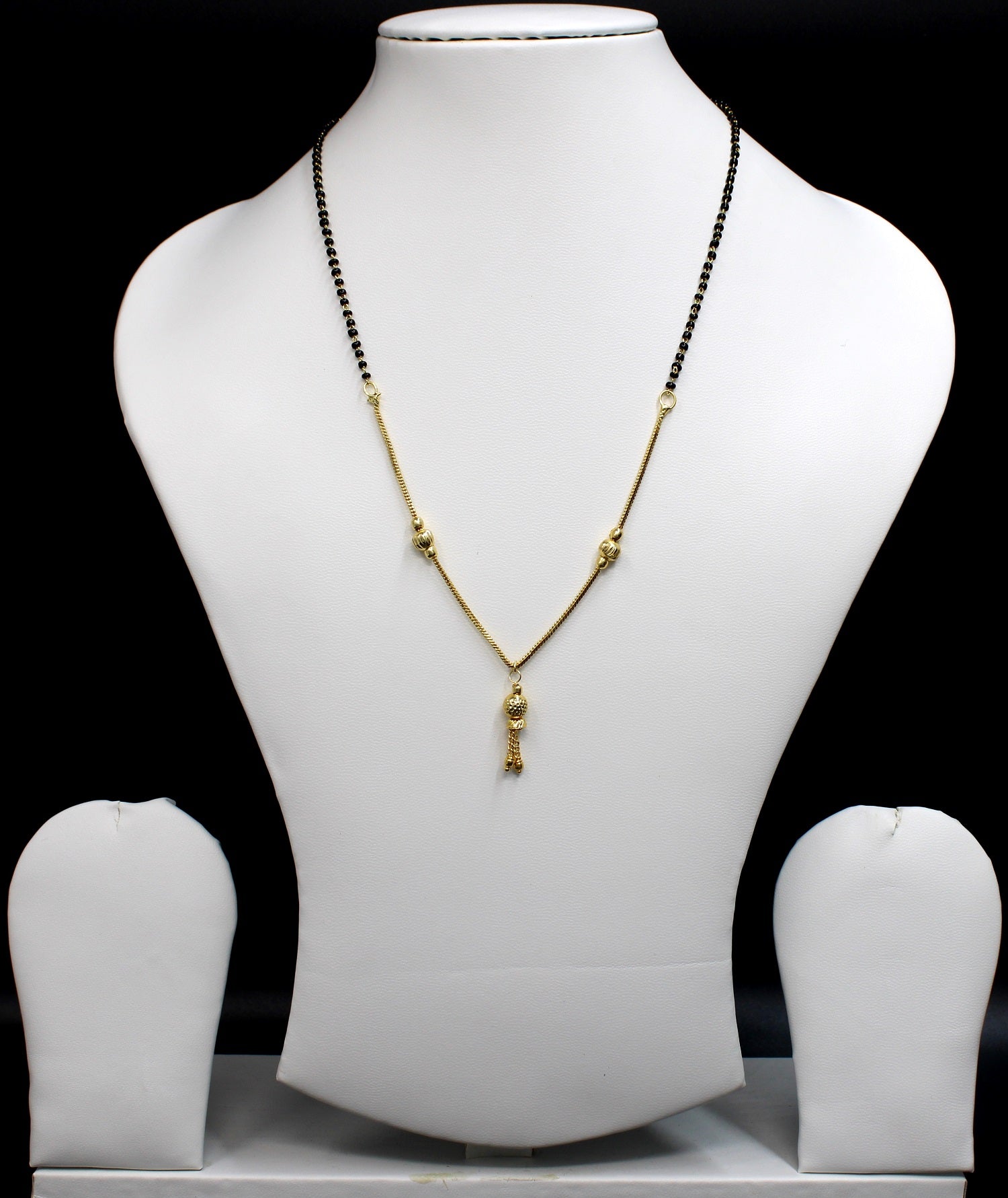 Modern Daily Wear Gold Plated Mangalsutra 💛 | Minimal Black Bead Chain for Elegant Look