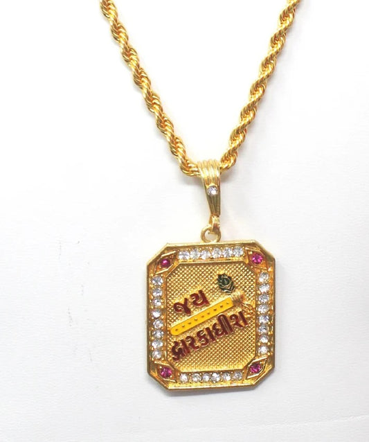 soni jewellery Gold plated chain with pendant necklace jewelry set for men women unisex