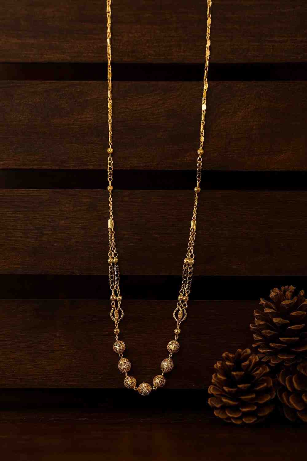 Elegant Dual-Tone Gold-Plated Daily Wear Mangalsutra – Modern Minimal Bead Design
