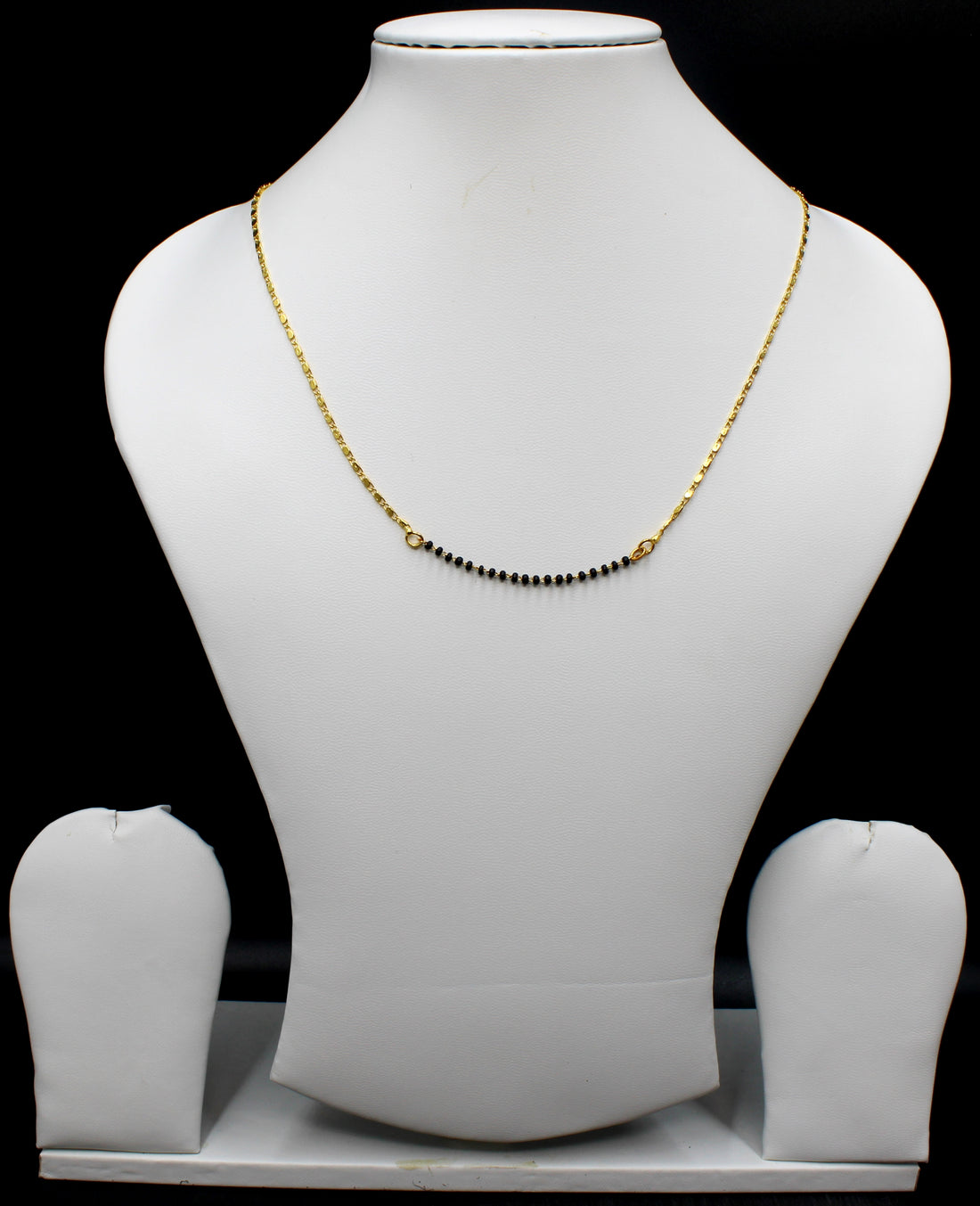 Minimal Daily Wear Gold-Plated Mangalsutra – Simple Black Bead Chain for Modern Elegance