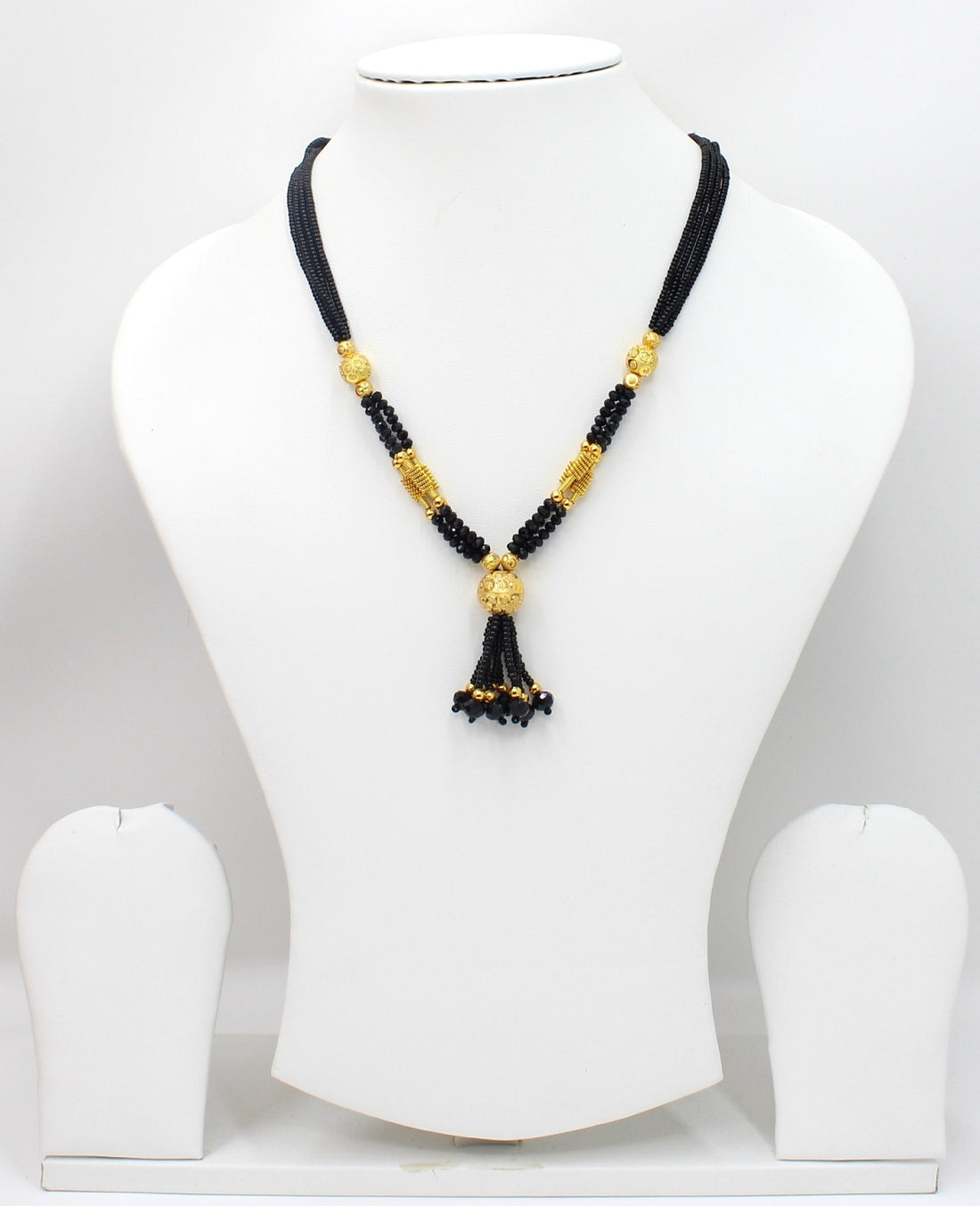 Traditional Black Bead Tassel Mangalsutra – Handcrafted 1-Gram Gold Plated Elegance ✨