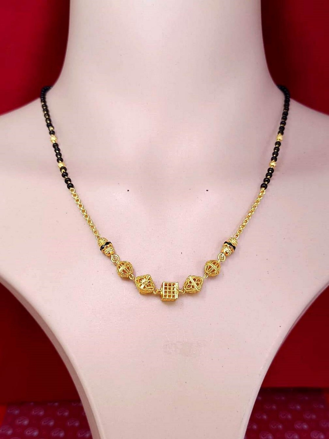 Traditional Box Bead Gold Plated Mangalsutra for Daily Wear – Elegant & Durable Design 💛