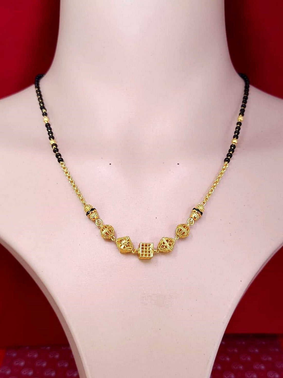 Traditional Box Bead Gold Plated Mangalsutra for Daily Wear – Elegant & Durable Design 💛