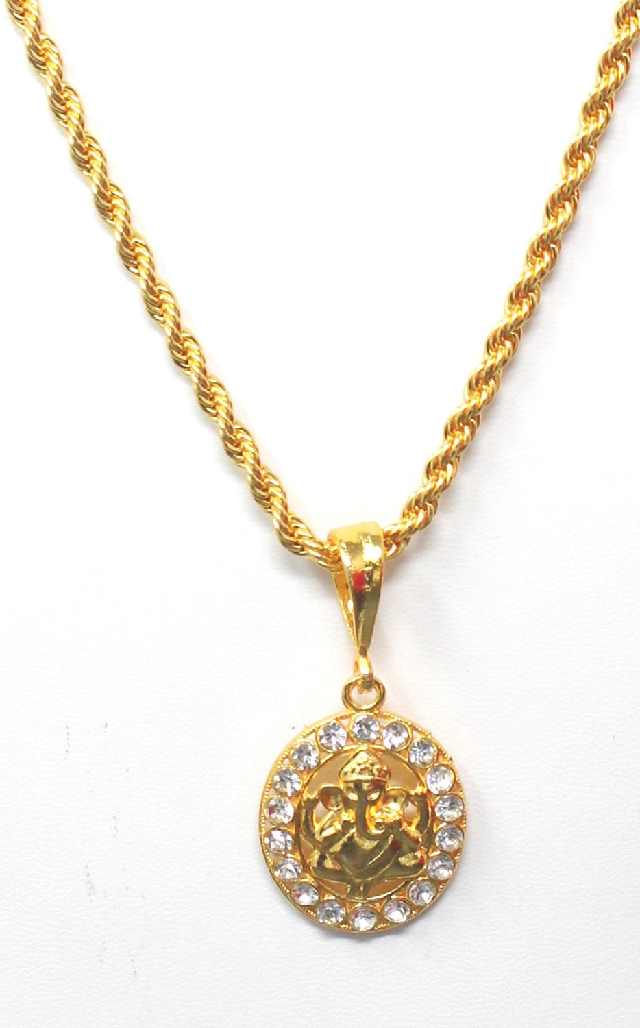 soni jewellery Gold plated chain with pendant necklace jewelry set for men