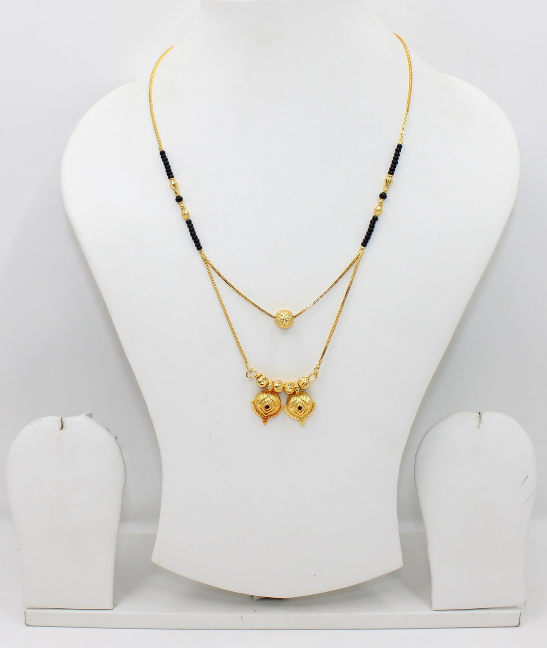 Royal Double Layer Gold-Plated Mangalsutra – Traditional Heart Dome Design 💛