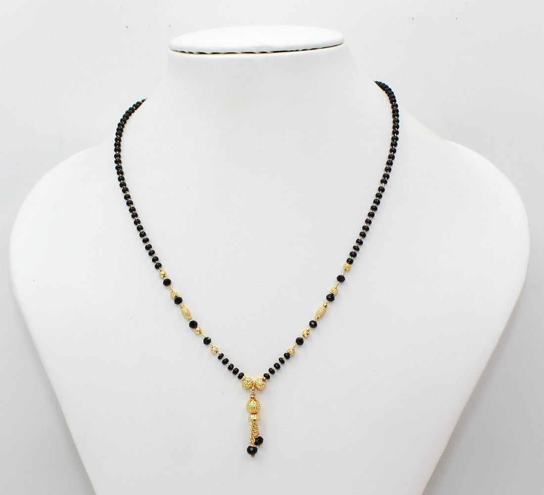 Elegant Daily Wear Black Bead Gold Plated Mangalsutra – Minimal & Timeless Traditional Design 💛