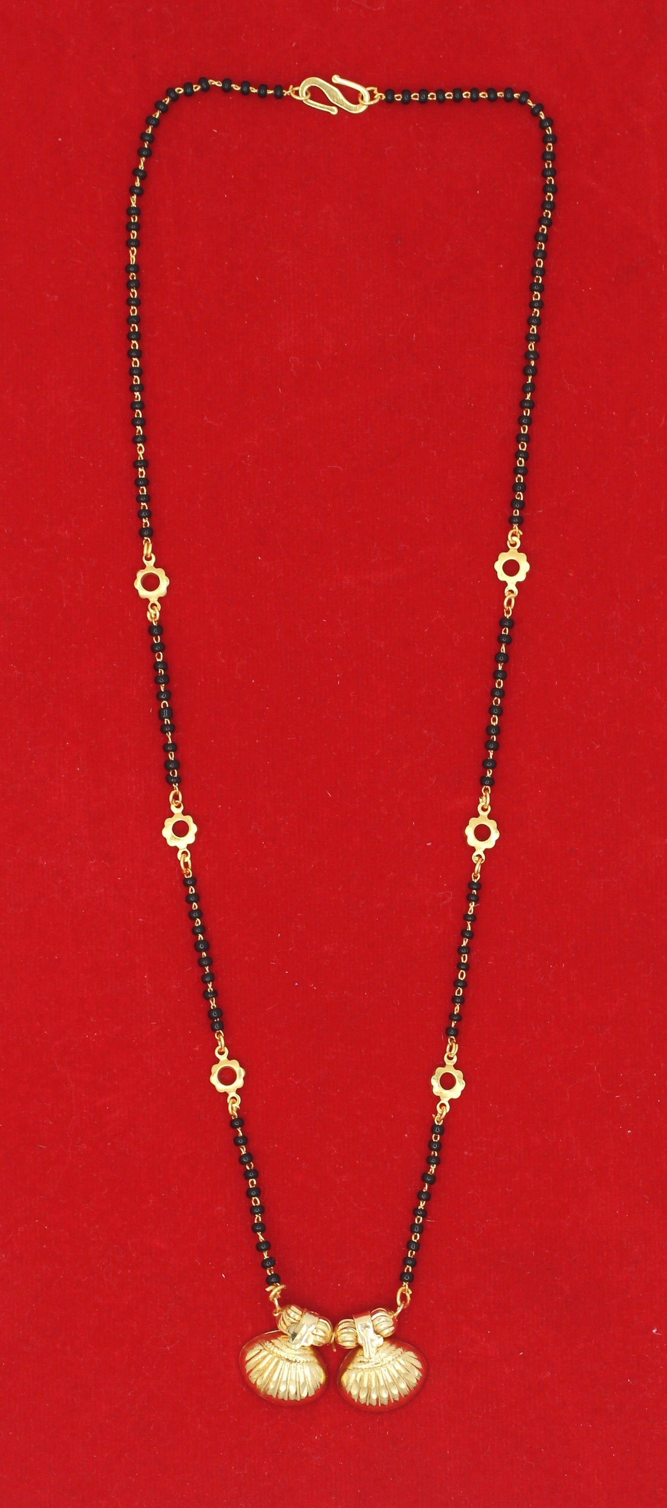 Classic Shell Design Double Pendant Gold-Plated Mangalsutra – Symbol of Love & Prosperity 💛