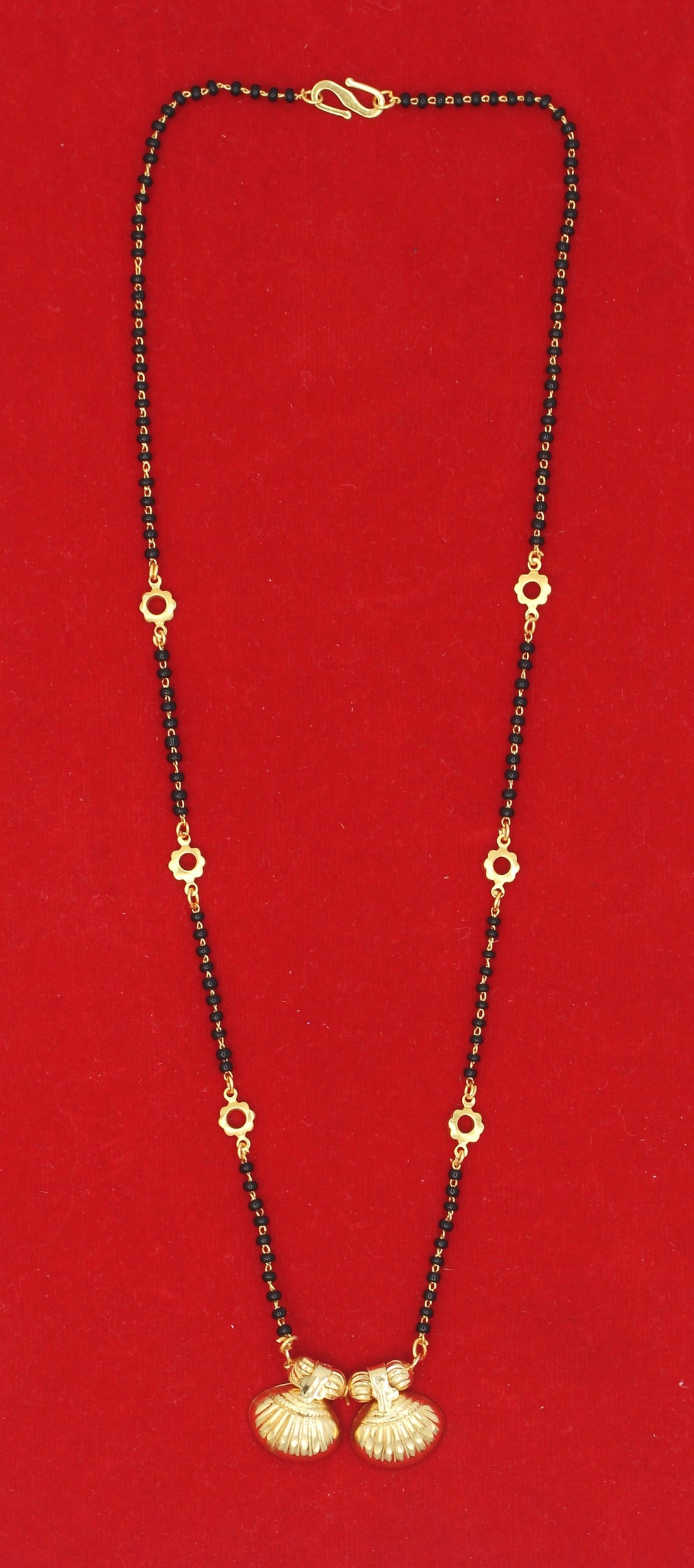 Classic Shell Design Double Pendant Gold-Plated Mangalsutra – Symbol of Love & Prosperity 💛