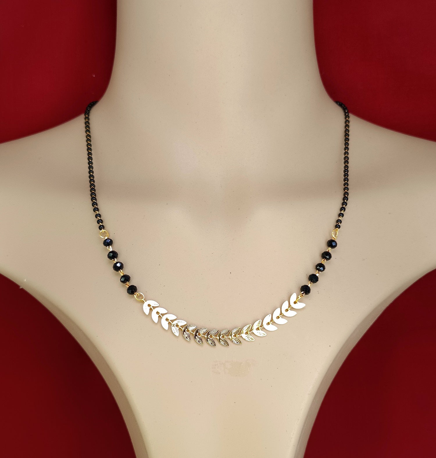Elegant Leaf Design Daily Wear Mangalsutra 🌿 | Gold Plated Simple Chain for Women