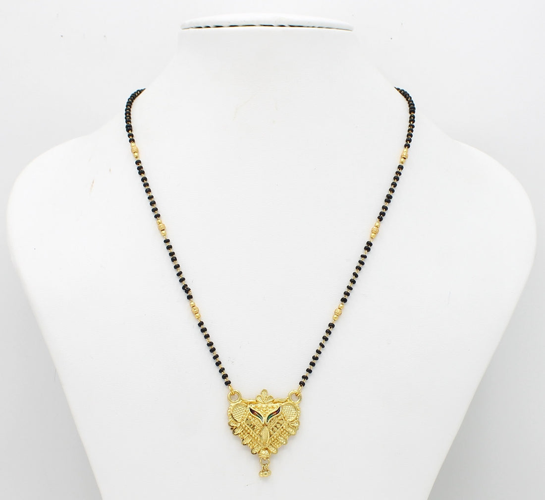 Antique Peacock Design Gold Plated Mangalsutra – Traditional Temple-Style Elegance 💛