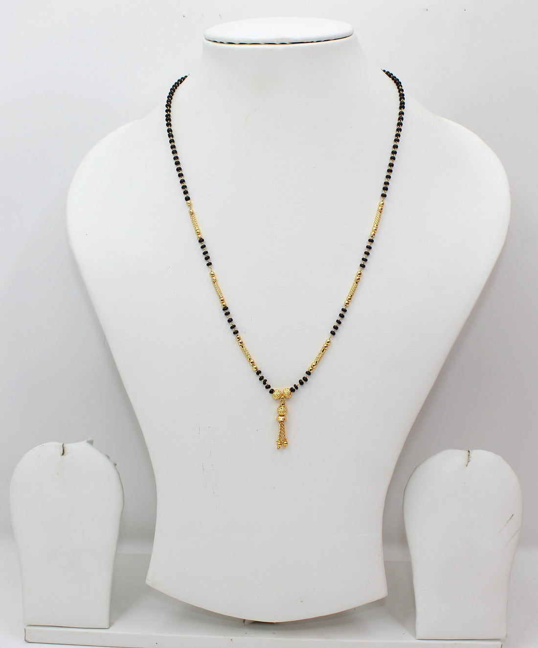 Simple Daily Wear Gold Plated Black Bead Mangalsutra with Elegant Hanging Pendant – Lightweight & Stylish 💛