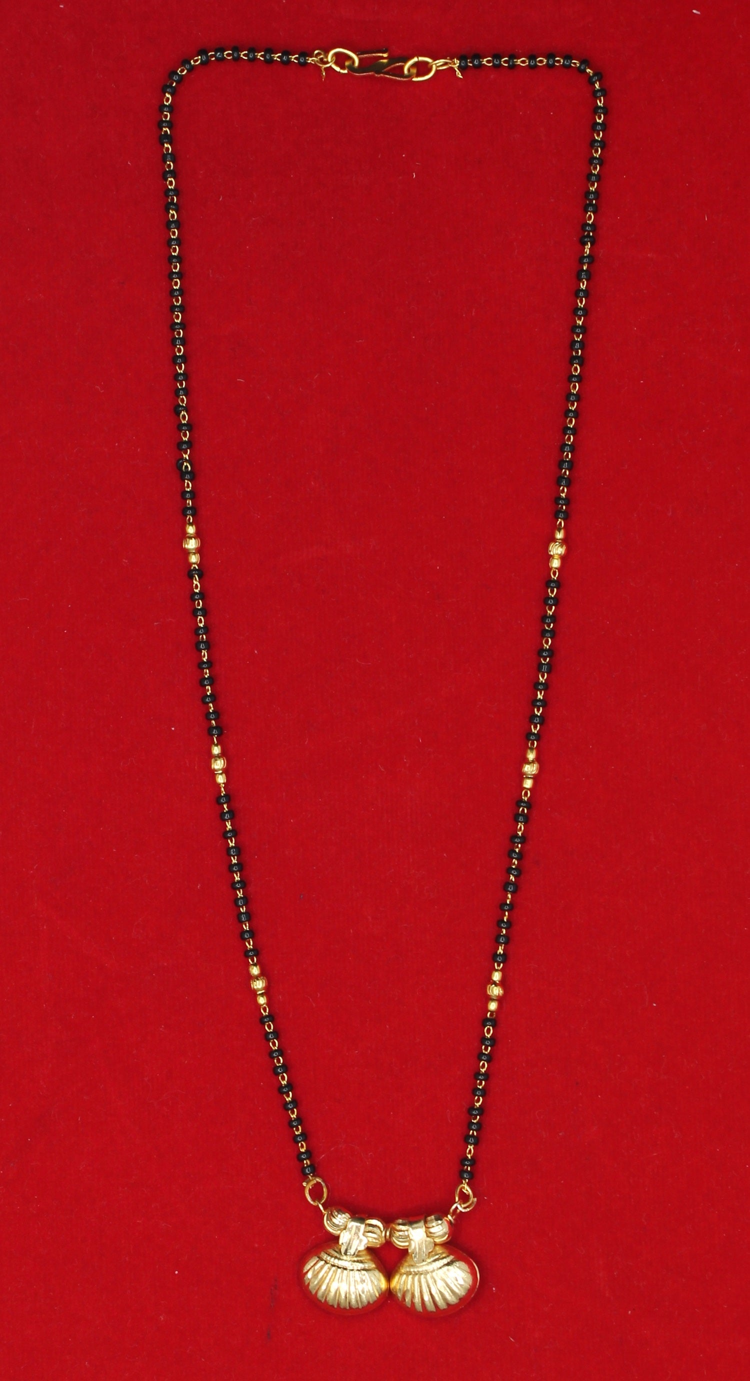 Premium Shell Design Dual Pendant Gold-Plated Mangalsutra – Traditional Charm Meets Modern Grace 🌸