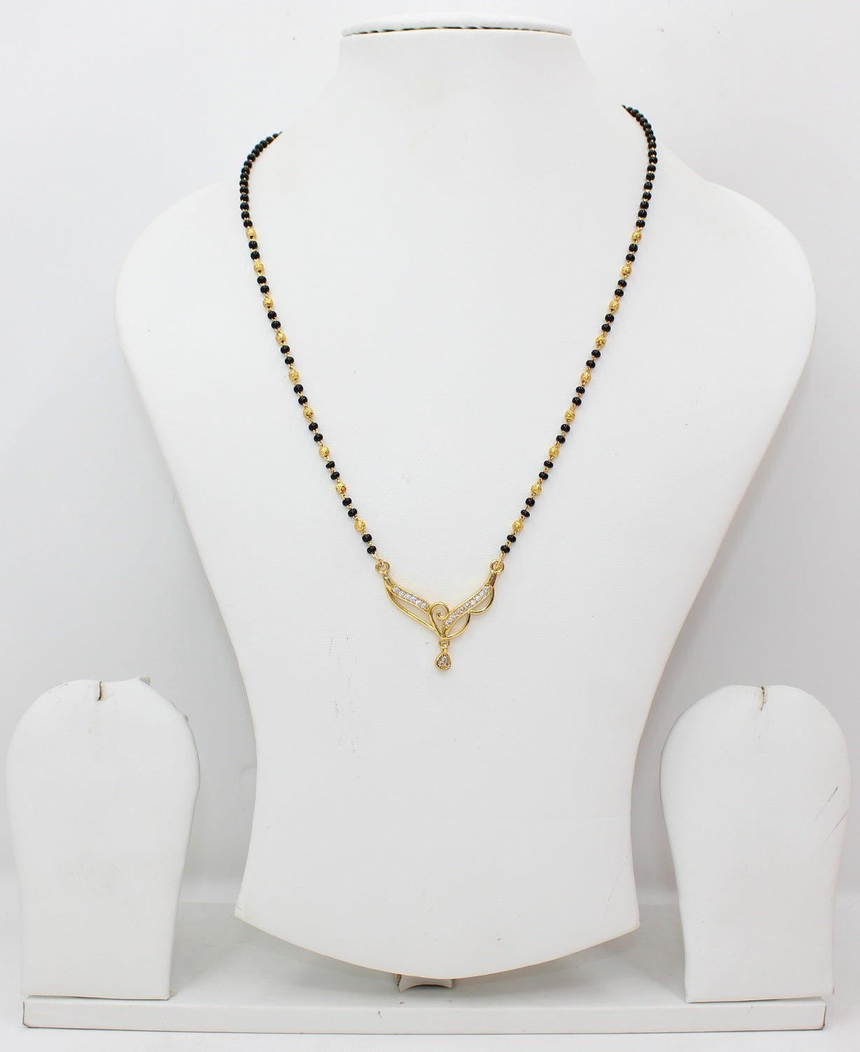 Elegant Gold-Plated Designer Mangalsutra with CZ Pendant – Traditional Yet Trendy