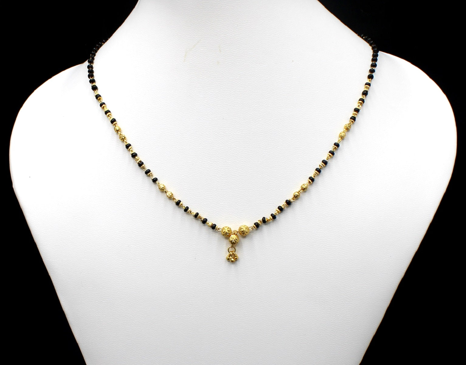 Floral Bead Gold Plated Daily Wear Mangalsutra 🌸 | Elegant Short Chain Design for Women