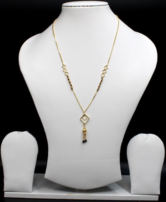 Diamond Shape Designer Gold-Plated Mangalsutra – Elegant Modern Daily Wear