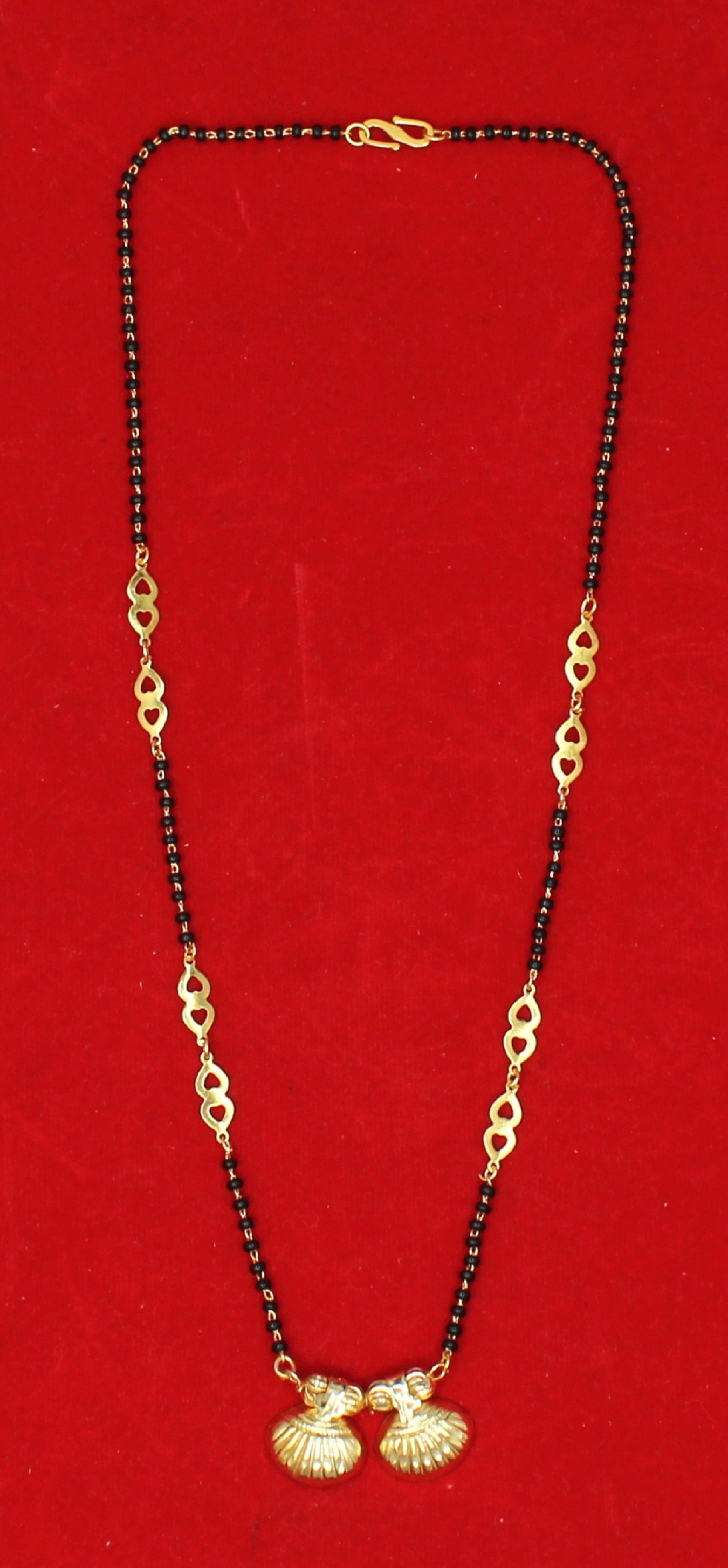 Elegant Shell Design Double Pendant Gold-Plated Mangalsutra – Grace Meets Tradition 🌸